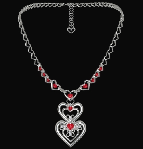 Grace Azure-EA96U8 Heart cross Necklace 5TEX